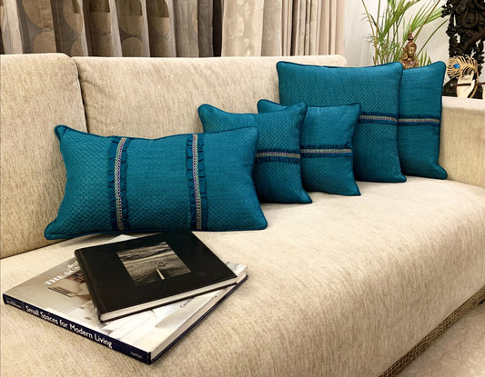 Teal cushion covers