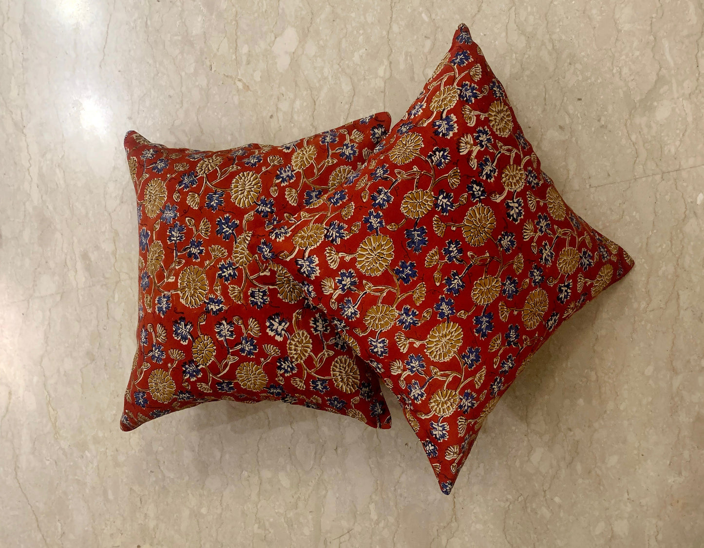 Red cushion covers