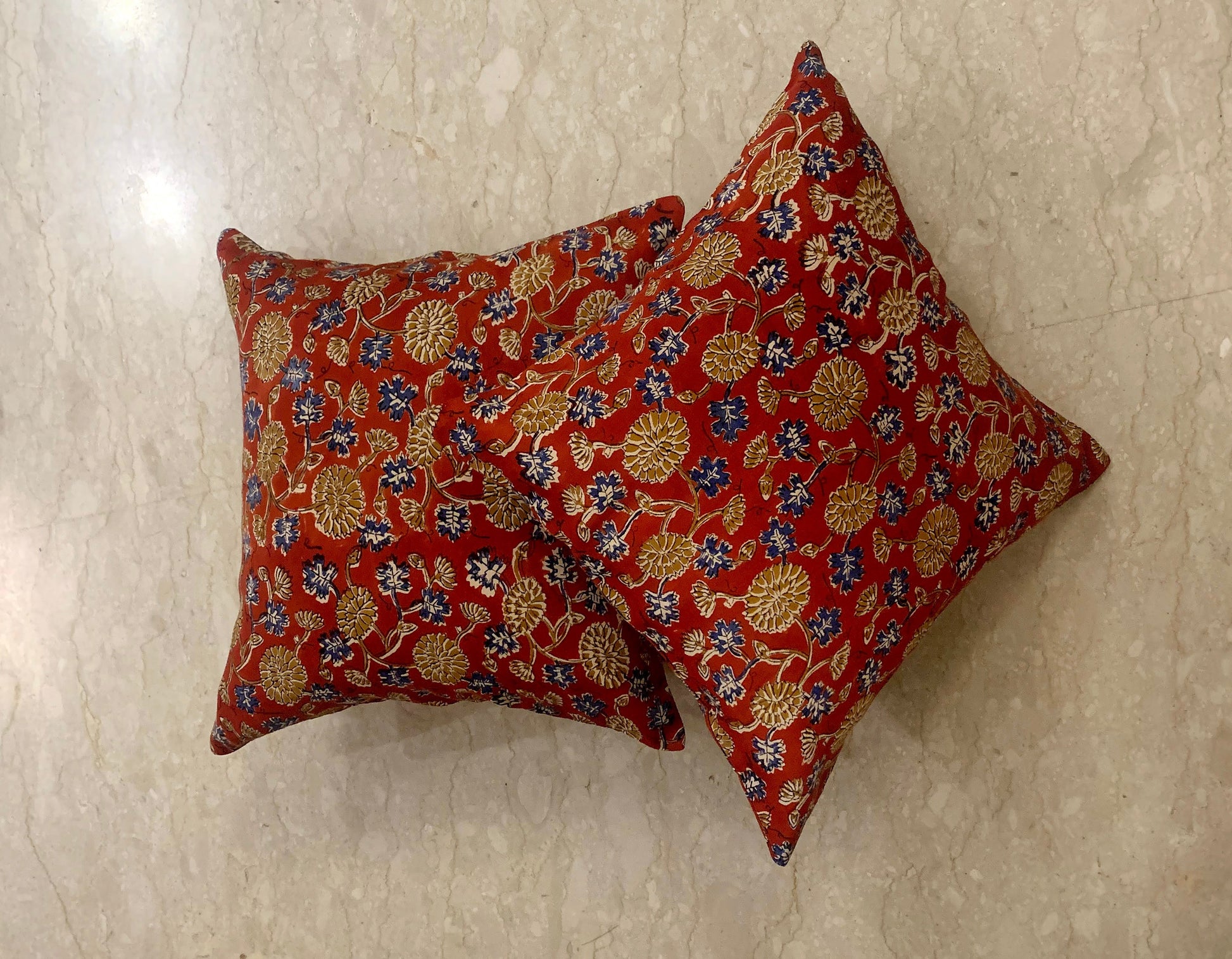 Red cushion covers