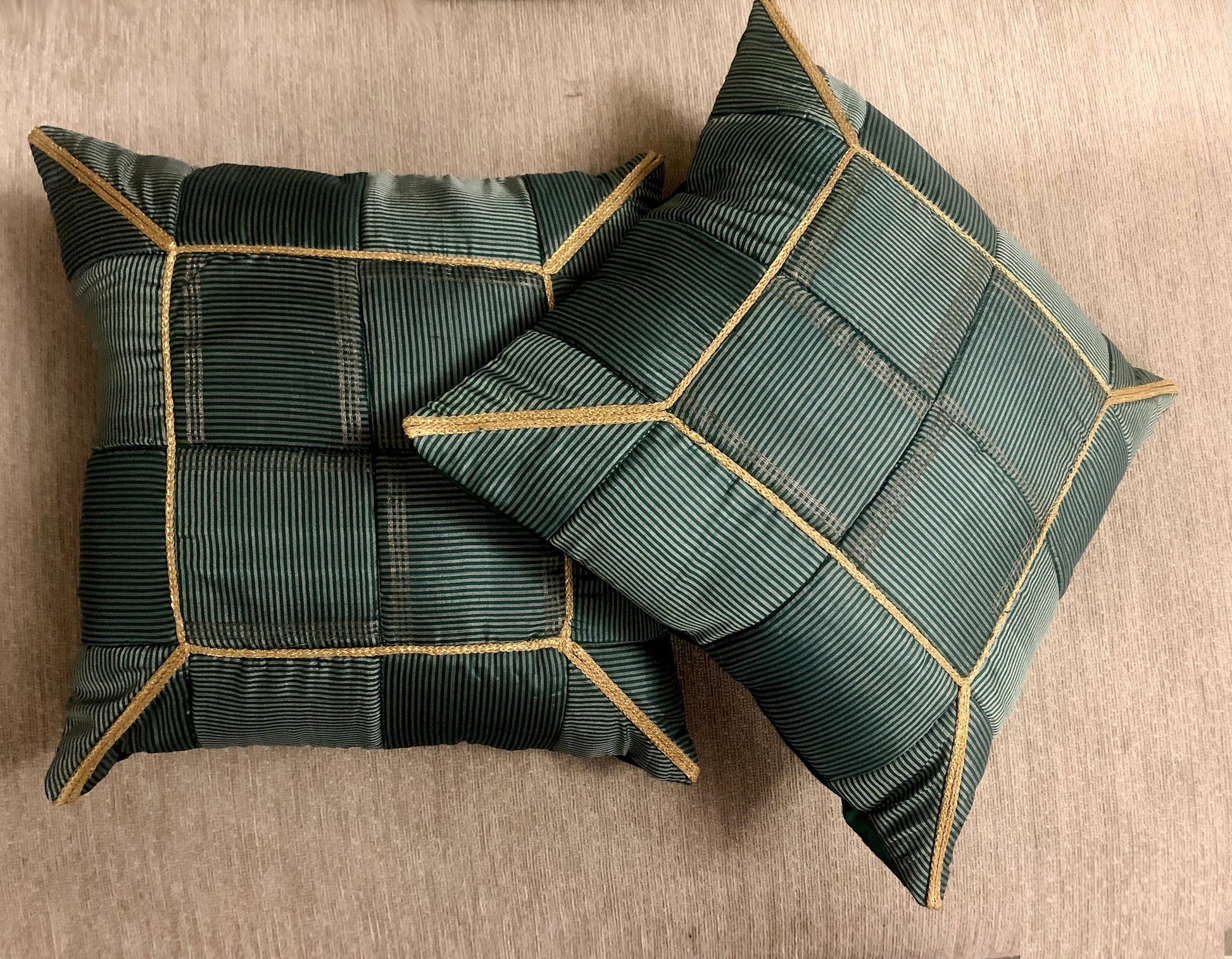 Green cushion covers