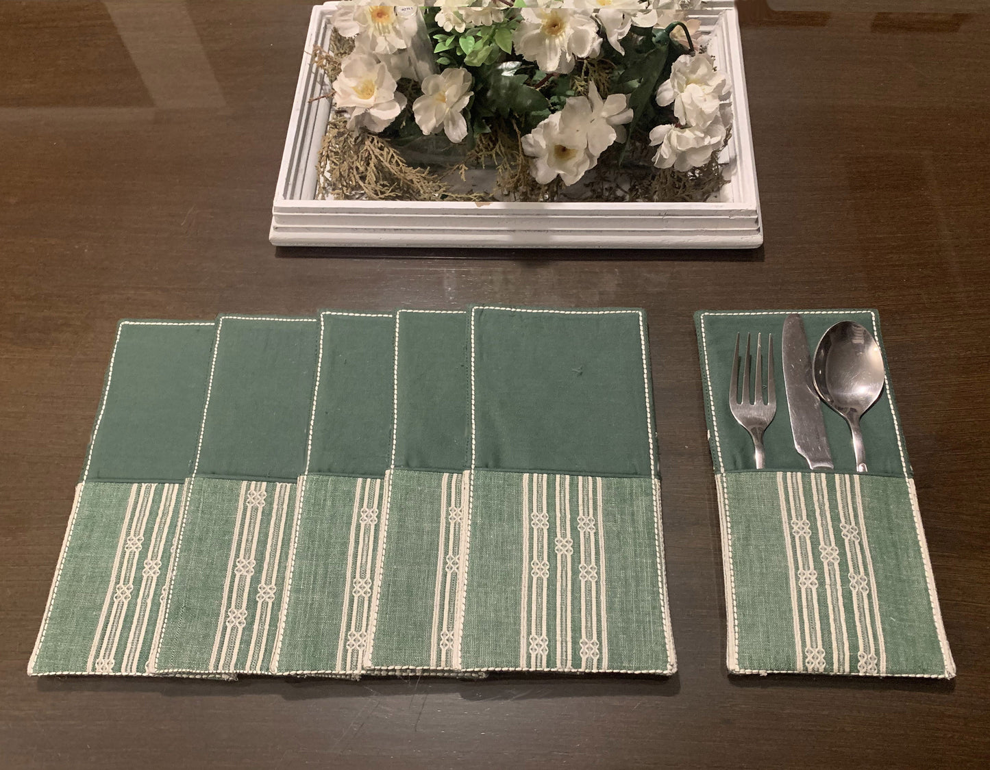 Jade Cutlery Pockets (reversible)
