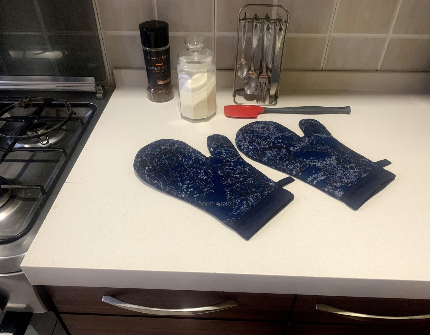 Wild Blues Oven Mitts