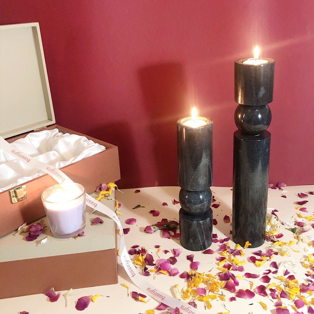 Twin Towers Candle Holders with box