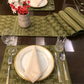 Green and White dining mats