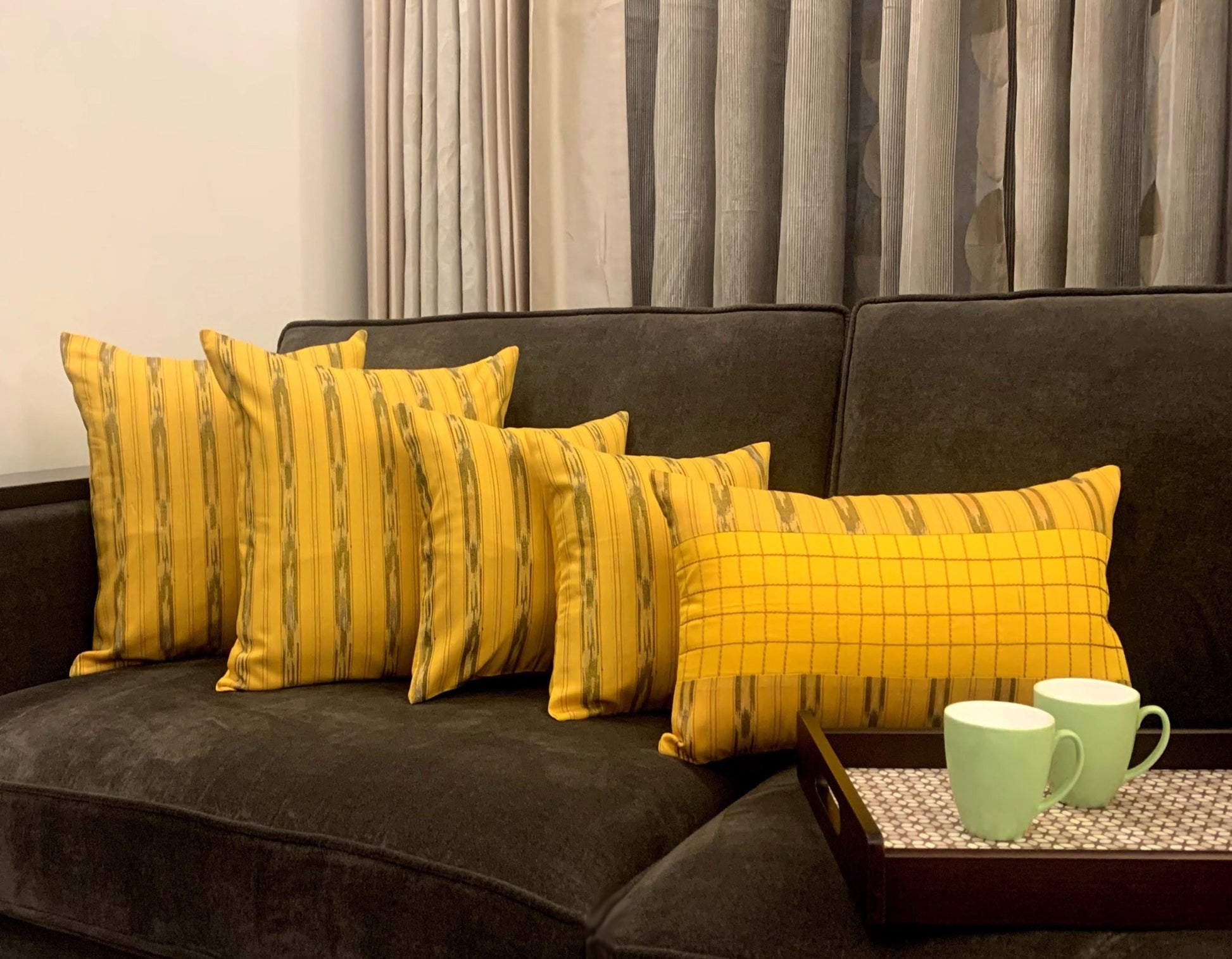 Yellow cushion covers